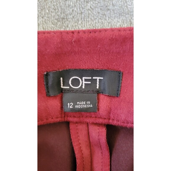 Women's LOFT Leggings in Faux Suede Red Pants - Picture 3 of 4
